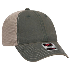 OTTO 121-1297 6 Panel Low Profile Mesh Back Trucker Dad Cap - Dk.Grn/Dk.Grn/Kha - Dk.Grn/Dk.Grn/Kha / 6 1/2’’ - 7 5/8’’