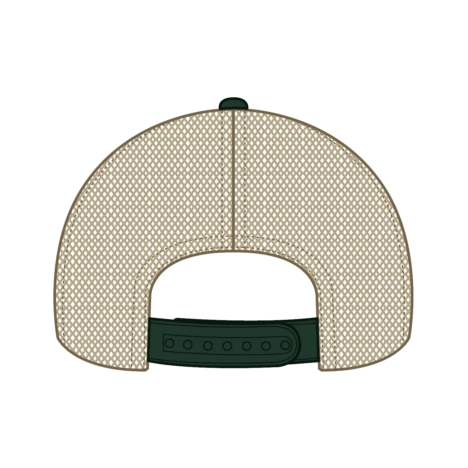 OTTO 121-1297 6 Panel Low Profile Mesh Back Trucker Dad Cap - Dk.Grn/Dk.Grn/Kha - Dk.Grn/Dk.Grn/Kha / 6 1/2’’ - 7 5/8’’