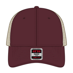 OTTO 121-1297 6 Panel Low Profile Mesh Back Trucker Dad Cap - Marn/Marn/Kha - Marn/Marn/Kha / 6 1/2’’ - 7 5/8’’