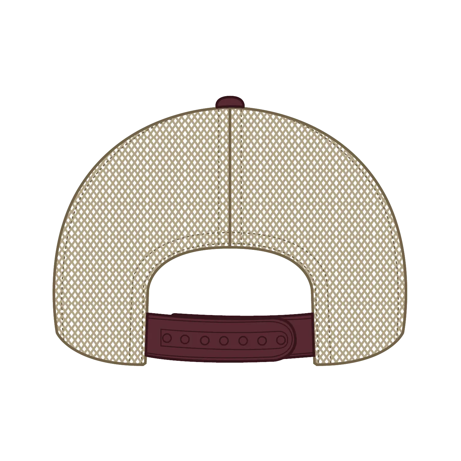 OTTO 121-1297 6 Panel Low Profile Mesh Back Trucker Dad Cap - Marn/Marn/Kha - Marn/Marn/Kha / 6 1/2’’ - 7 5/8’’