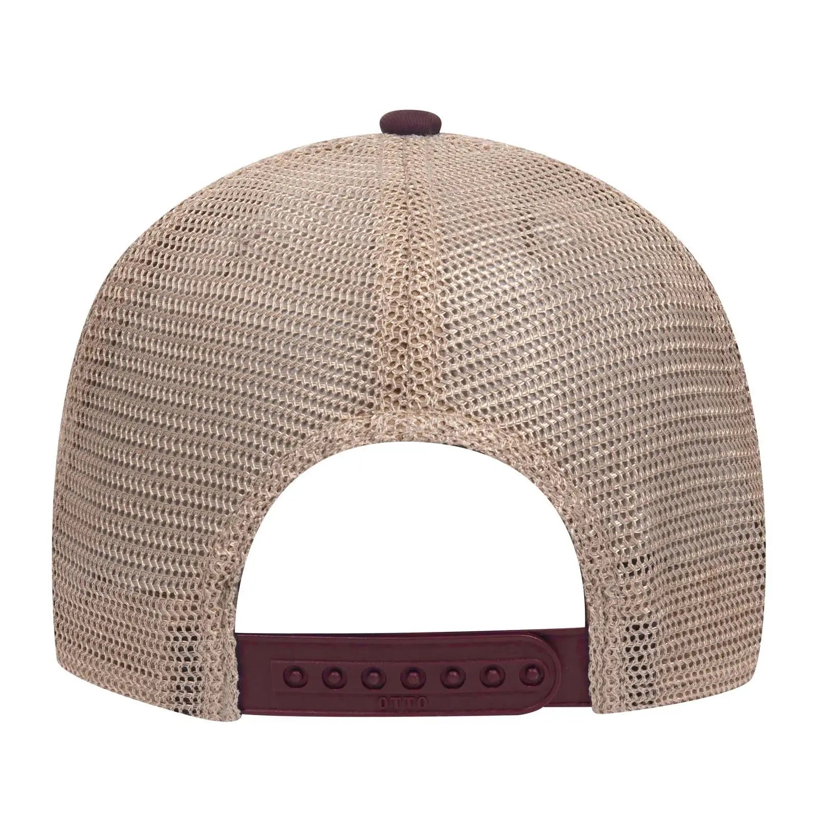 OTTO 121-1297 6 Panel Low Profile Mesh Back Trucker Dad Cap - Marn/Marn/Kha - Marn/Marn/Kha / 6 1/2’’ - 7 5/8’’