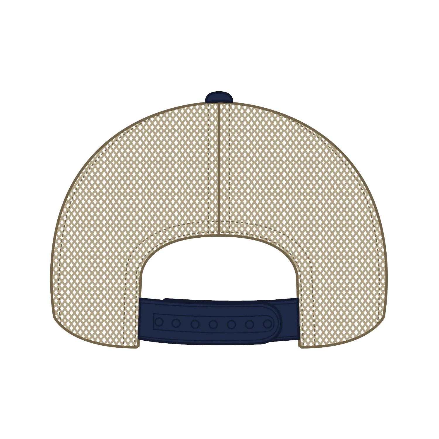 OTTO 121-1297 6 Panel Low Profile Mesh Back Trucker Dad Cap - Nvy/Nvy/Kha - Nvy/Nvy/Kha / 6 1/2’’ - 7 5/8’’