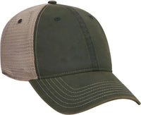 OTTO 121-1297 6 Panel Low Profile Soft Polyester Mesh Back Baseball Cap - Dark Green Dark Green Khaki - Forest Khaki