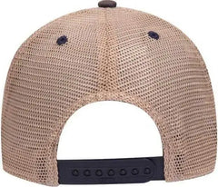 OTTO 121-1297 6 Panel Low Profile Soft Polyester Mesh Back Baseball Cap - Navy Navy Khaki - Navy Khaki / One Size Fits