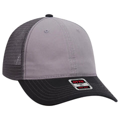 OTTO 121-858 6 Panel Low Profile Mesh Back Trucker Dad Cap - Blk/Gry/Ch.Gry - Blk/Gry/Ch.Gry / 6 1/2’’ - 7 5/8’’
