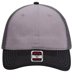 OTTO 121-858 6 Panel Low Profile Mesh Back Trucker Dad Cap - Blk/Gry/Ch.Gry - Blk/Gry/Ch.Gry / 6 1/2’’ - 7 5/8’’