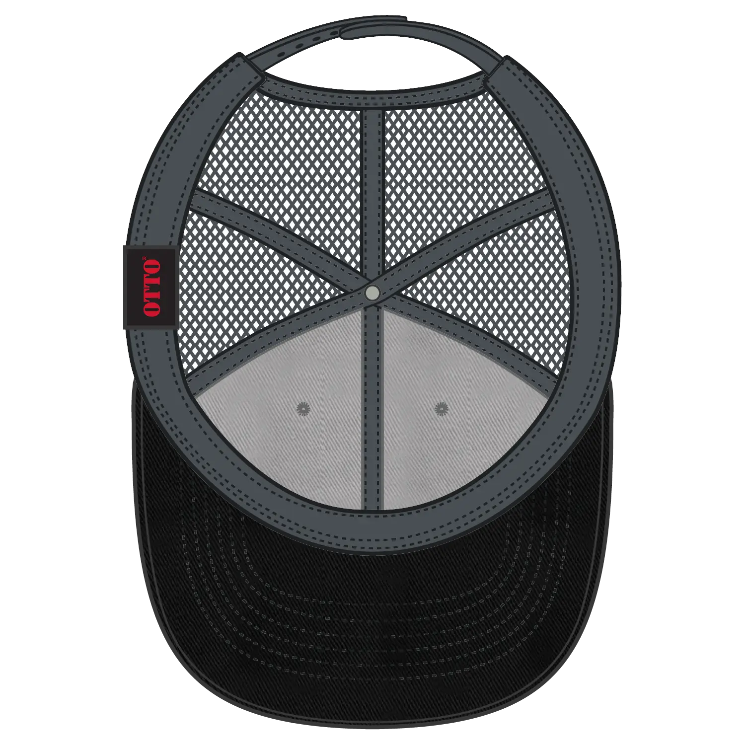 OTTO 121-858 6 Panel Low Profile Mesh Back Trucker Dad Cap - Blk/Gry/Ch.Gry - Blk/Gry/Ch.Gry / 6 1/2’’ - 7 5/8’’