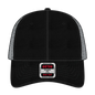 OTTO 121-858 6 Panel Low Profile Mesh Back Trucker Dad Cap - Blk/Blk/Ch.Gry - Blk/Blk/Ch.Gry / 6 1/2’’ - 7 5/8’’