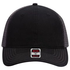 OTTO 121-858 6 Panel Low Profile Mesh Back Trucker Dad Cap - Blk/Blk/Ch.Gry - Blk/Blk/Ch.Gry / 6 1/2’’ - 7 5/8’’