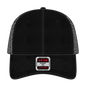 OTTO 121-858 6 Panel Low Profile Mesh Back Trucker Dad Cap - Black - Black / 6 1/2’’ - 7 5/8’’