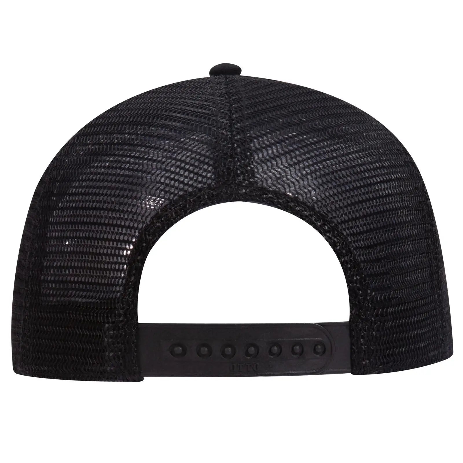 OTTO 121-858 6 Panel Low Profile Mesh Back Trucker Dad Cap - Black - Black / 6 1/2’’ - 7 5/8’’