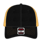 OTTO 121-858 6 Panel Low Profile Mesh Back Trucker Dad Cap - Blk/Blk/Gld - Blk/Blk/Gld / 6 1/2’’ - 7 5/8’’