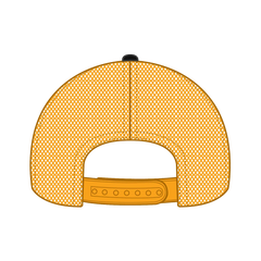 OTTO 121-858 6 Panel Low Profile Mesh Back Trucker Dad Cap - Blk/Blk/Gld - Blk/Blk/Gld / 6 1/2’’ - 7 5/8’’