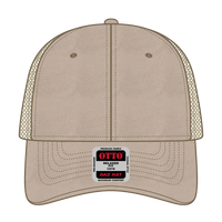 OTTO 121-858 6 Panel Low Profile Mesh Back Trucker Dad Cap - Khaki - Khaki / 6 1/2’’ - 7 5/8’’