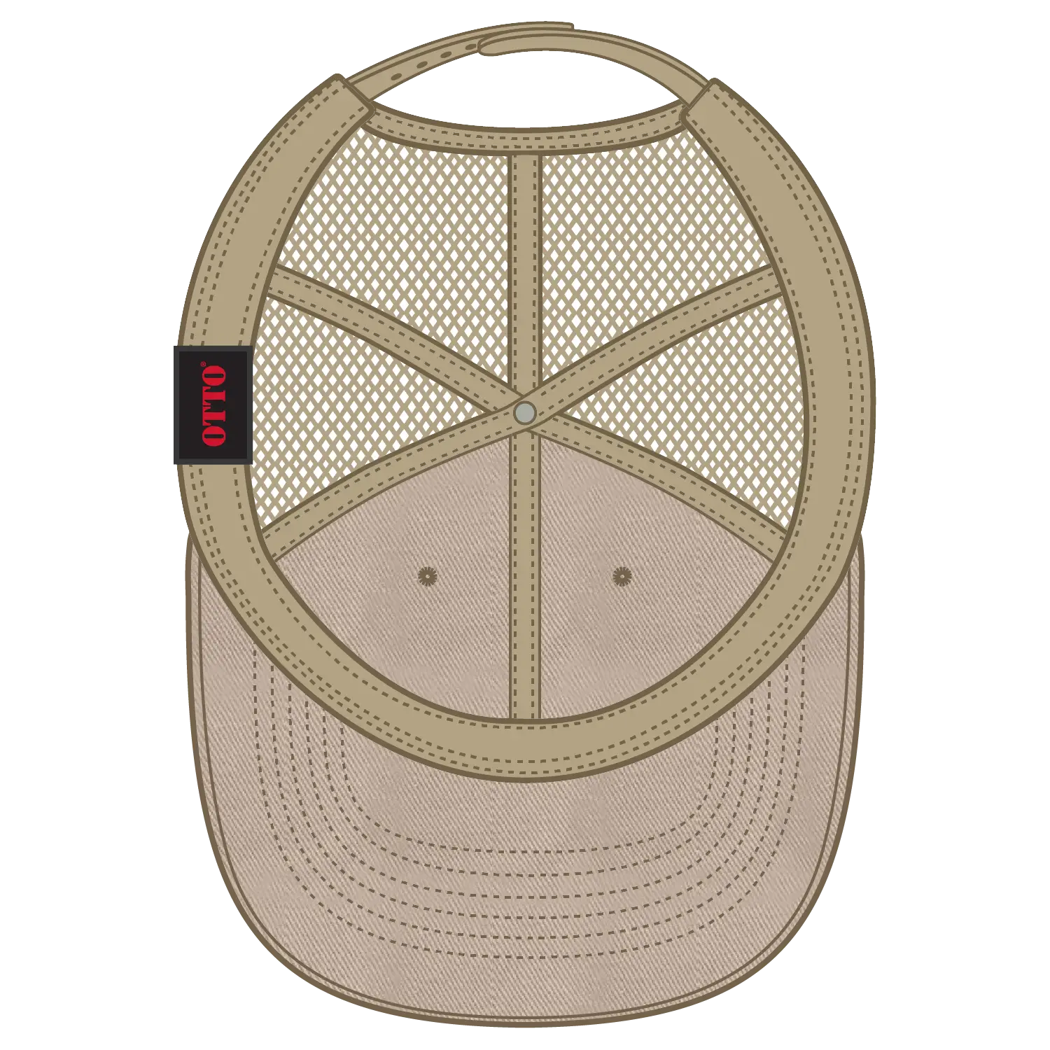 OTTO 121-858 6 Panel Low Profile Mesh Back Trucker Dad Cap - Khaki - Khaki / 6 1/2’’ - 7 5/8’’