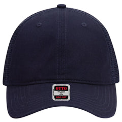 OTTO 121-858 6 Panel Low Profile Mesh Back Trucker Dad Cap - Navy - Navy / 6 1/2’’ - 7 5/8’’