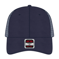 OTTO 121-858 6 Panel Low Profile Mesh Back Trucker Dad Cap - Navy - Navy / 6 1/2’’ - 7 5/8’’