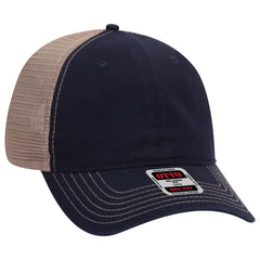 OTTO 121-858 6 Panel Low Profile Mesh Back Trucker Dad Cap - Nvy/Nvy/Kha - Nvy/Nvy/Kha / 6 1/2’’ - 7 5/8’’