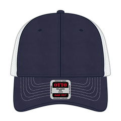 OTTO 121-858 6 Panel Low Profile Mesh Back Trucker Dad Cap - Nvy/Nvy/Wht - Nvy/Nvy/Wht / 6 1/2’’ - 7 5/8’’