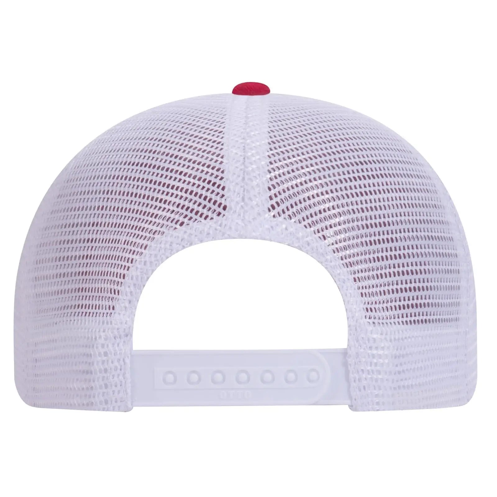 OTTO 121-858 6 Panel Low Profile Mesh Back Trucker Dad Cap - Red/Red/Wht - Red/Red/Wht / 6 1/2’’ - 7 5/8’’