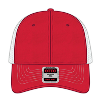OTTO 121-858 6 Panel Low Profile Mesh Back Trucker Dad Cap - Red/Red/Wht - Red/Red/Wht / 6 1/2’’ - 7 5/8’’