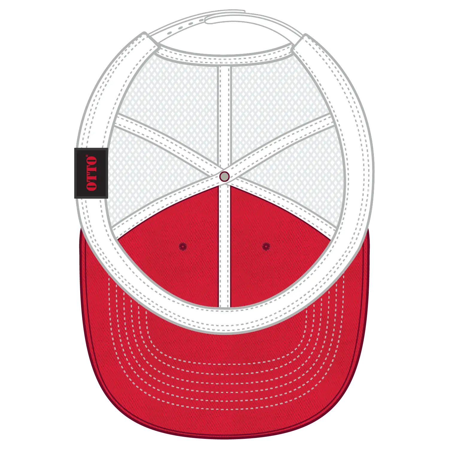 OTTO 121-858 6 Panel Low Profile Mesh Back Trucker Dad Cap - Red/Red/Wht - Red/Red/Wht / 6 1/2’’ - 7 5/8’’