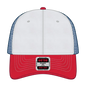 OTTO 121-858 6 Panel Low Profile Mesh Back Trucker Dad Cap - Red/Wht/Ryl - Red/Wht/Ryl / 6 1/2’’ - 7 5/8’’