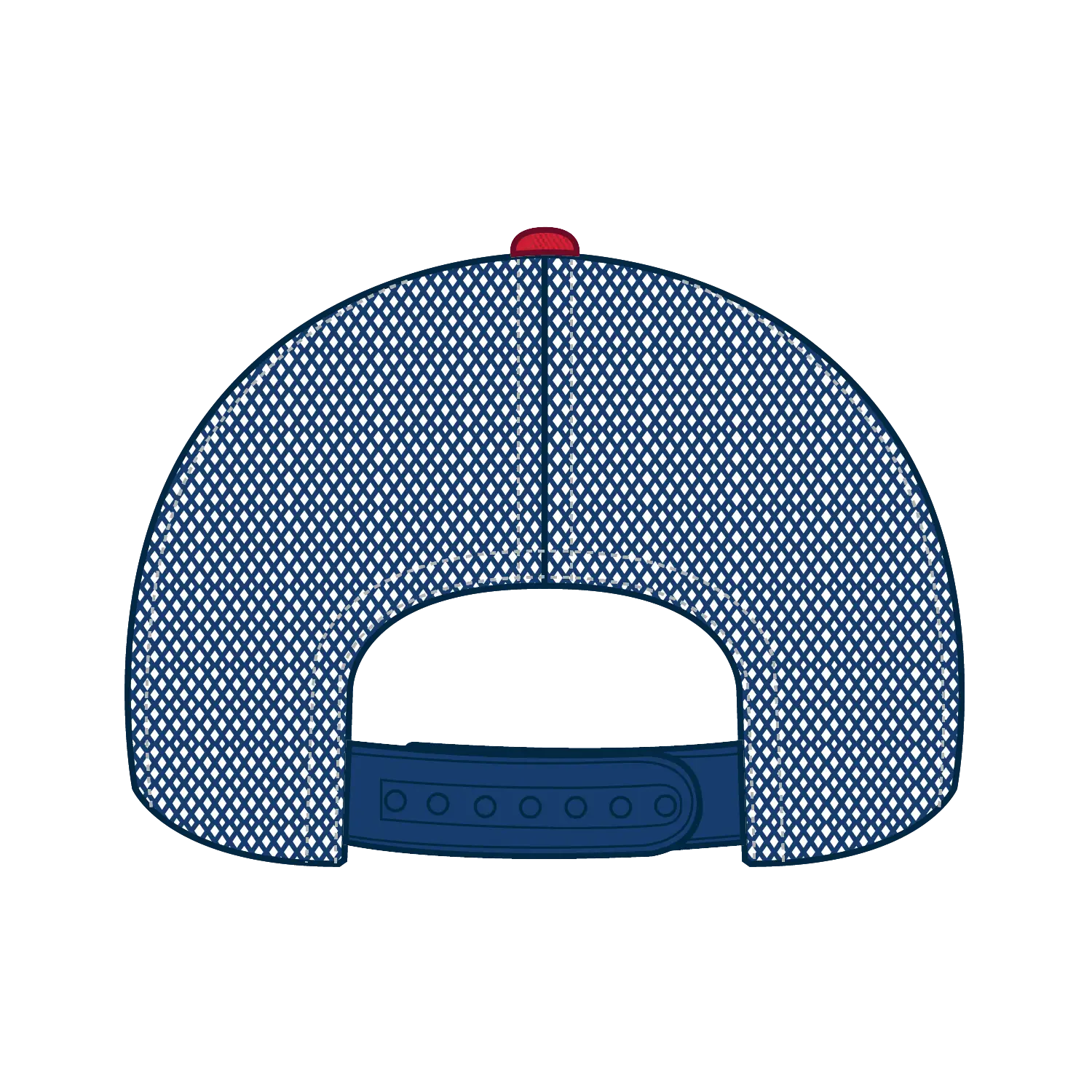 OTTO 121-858 6 Panel Low Profile Mesh Back Trucker Dad Cap - Red/Wht/Ryl - Red/Wht/Ryl / 6 1/2’’ - 7 5/8’’