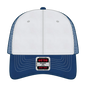 OTTO 121-858 6 Panel Low Profile Mesh Back Trucker Dad Cap - Ryl/Wht/Ryl - Ryl/Wht/Ryl / 6 1/2’’ - 7 5/8’’