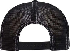 OTTO 121-858 Superior Garment Washed Cotton Twill Low Profile Pro Style Mesh Back Cap - Black Charcoal Black - Black
