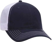 OTTO 121-858 Superior Garment Washed Cotton Twill Low Profile Pro Style Mesh Back Cap - Navy Navy White - Navy White