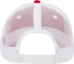 OTTO 121-858 Superior Garment Washed Cotton Twill Low Profile Pro Style Mesh Back Cap - Red Red White - Red White