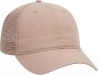 OTTO 121-858 Superior Garment Washed Cotton Twill Low Profile Pro Style Mesh Back Cap - Khaki - Khaki / One Size Fits
