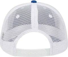 OTTO 121-858 Superior Garment Washed Cotton Twill Low Profile Pro Style Mesh Back Cap - Royal Royal White - Royal White