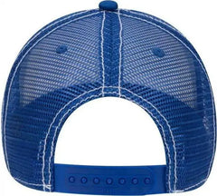 OTTO 121-858 Superior Garment Washed Cotton Twill Low Profile Pro Style Mesh Back Cap - Royal White Royal - Royal White