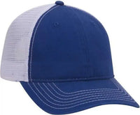 OTTO 121-858 Superior Garment Washed Cotton Twill Low Profile Pro Style Mesh Back Cap - Royal Royal White - Royal White