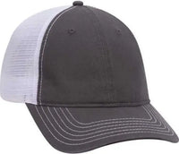 OTTO 121-858 Superior Garment Washed Cotton Twill Low Profile Pro Style Mesh Back Cap - Charcoal Charcoal White - Dark