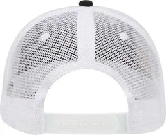 OTTO 121-858 Superior Garment Washed Cotton Twill Low Profile Pro Style Mesh Back Cap - Black Black White - Black White