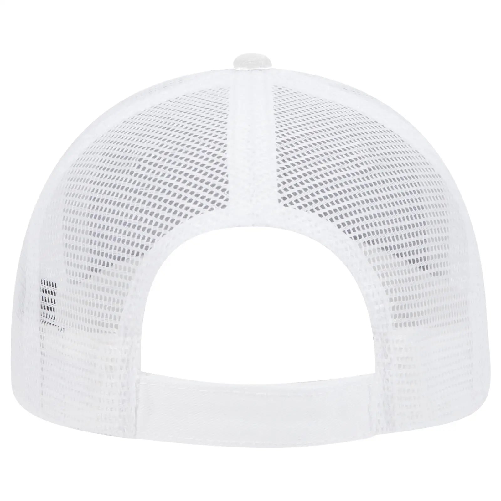 OTTO 122-945 6 Panel Low Profile Mesh Back Trucker Cap - Blk/Blk/Wht - Blk/Blk/Wht / 6 1/2’’ - 7 5/8’’