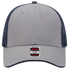 OTTO 122-945 6 Panel Low Profile Mesh Back Trucker Cap - Gry/Gry/Nvy - Gry/Gry/Nvy / 6 1/2’’ - 7 5/8’’