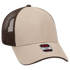 OTTO 122-945 6 Panel Low Profile Mesh Back Trucker Cap - Kha/Kha/Dk.Brn - Kha/Kha/Dk.Brn / 6 1/2’’ - 7 5/8’’