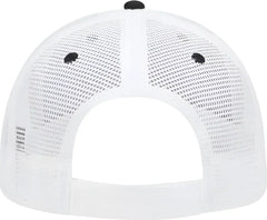 OTTO 122 945 Superior Cotton Twill Flipped Edge Visor Low Profile Pro Style Mesh Back Cap Black Black White Black White
