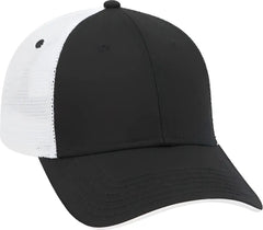 OTTO 122 945 Superior Cotton Twill Flipped Edge Visor Low Profile Pro Style Mesh Back Cap Black Black White Black White