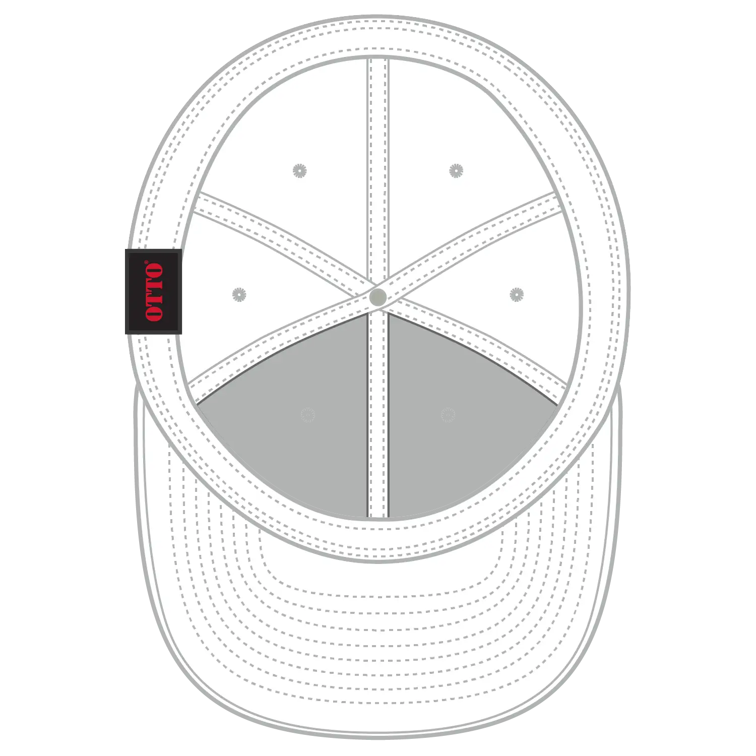 OTTO 123-969 ’OTTO Fit’ 6 Panel Mid Profile Flat Visor Baseball Cap - White