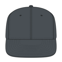 OTTO 123-969 ’OTTO Fit’ 6 Panel Mid Profile Flat Visor Baseball Cap - Char. Gray - Char. Gray / 6 7/8’’