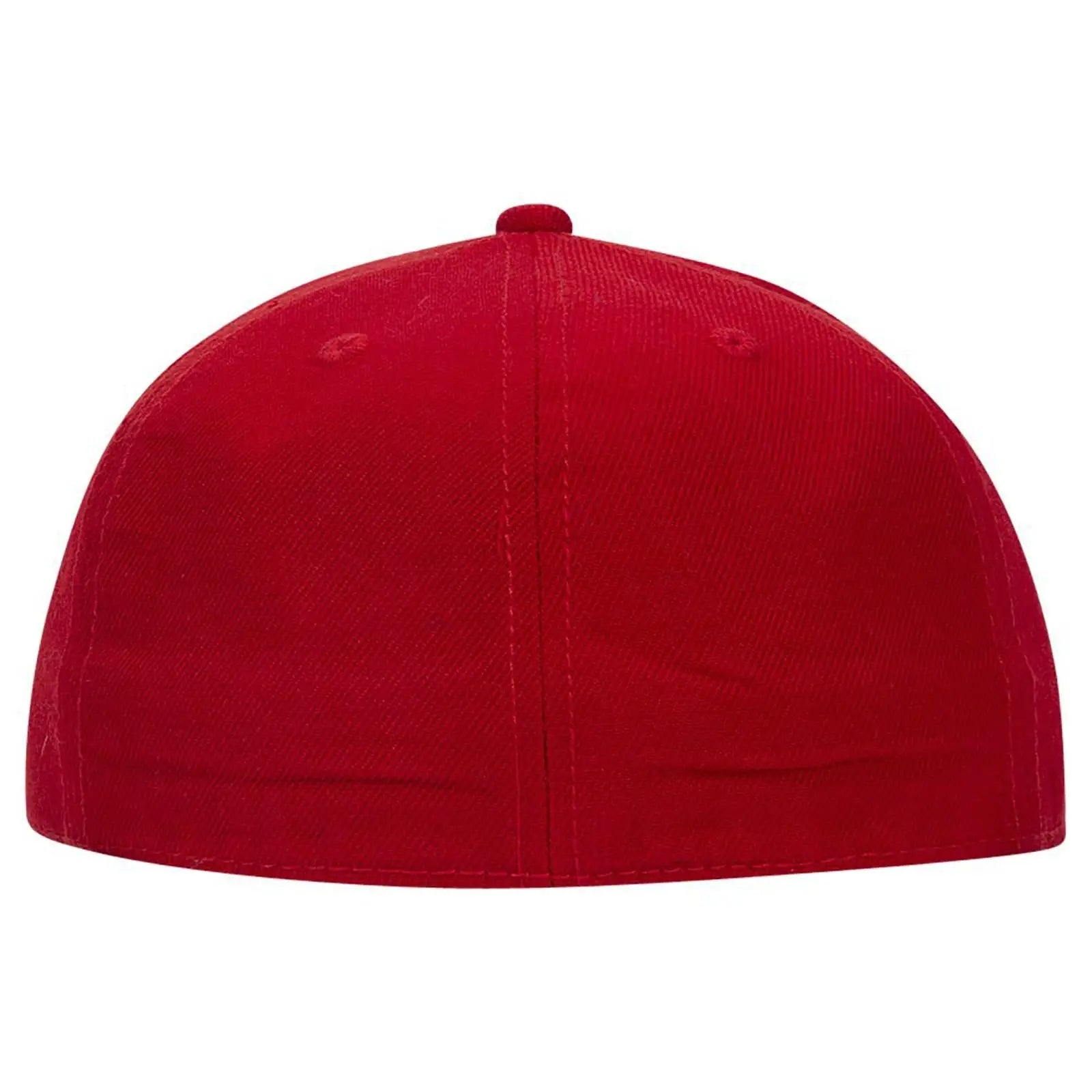 OTTO 123-969 ’OTTO Fit’ 6 Panel Mid Profile Flat Visor Baseball Cap - Red