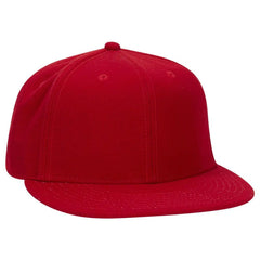 OTTO 123-969 ’OTTO Fit’ 6 Panel Mid Profile Flat Visor Baseball Cap - Red