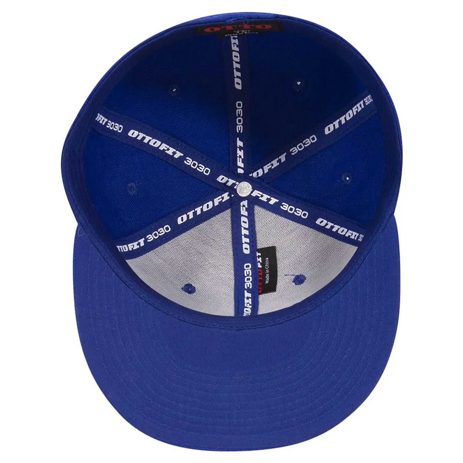 OTTO 123-969 ’OTTO Fit’ 6 Panel Mid Profile Flat Visor Baseball Cap - Royal