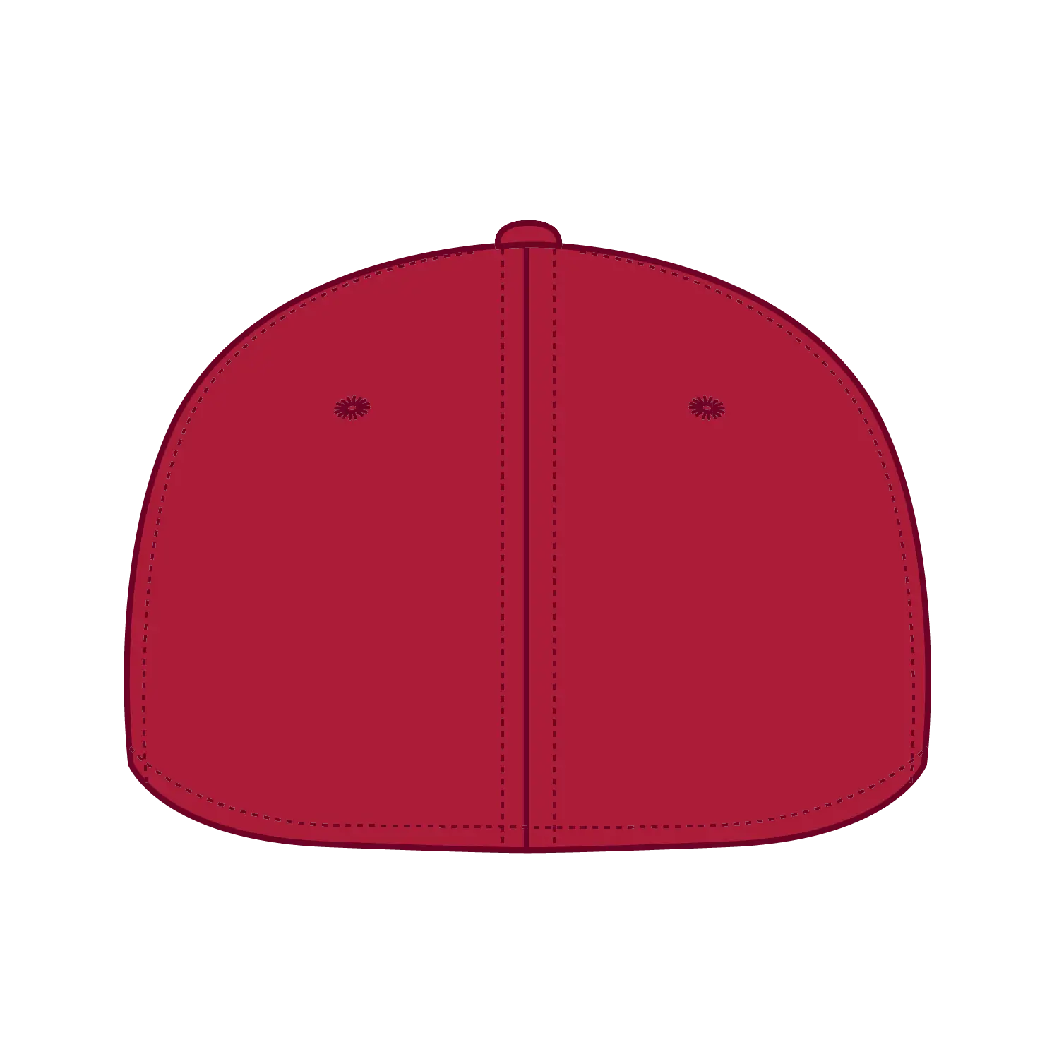 OTTO 123-969 ’OTTO Fit’ 6 Panel Mid Profile Flat Visor Baseball Cap - Red
