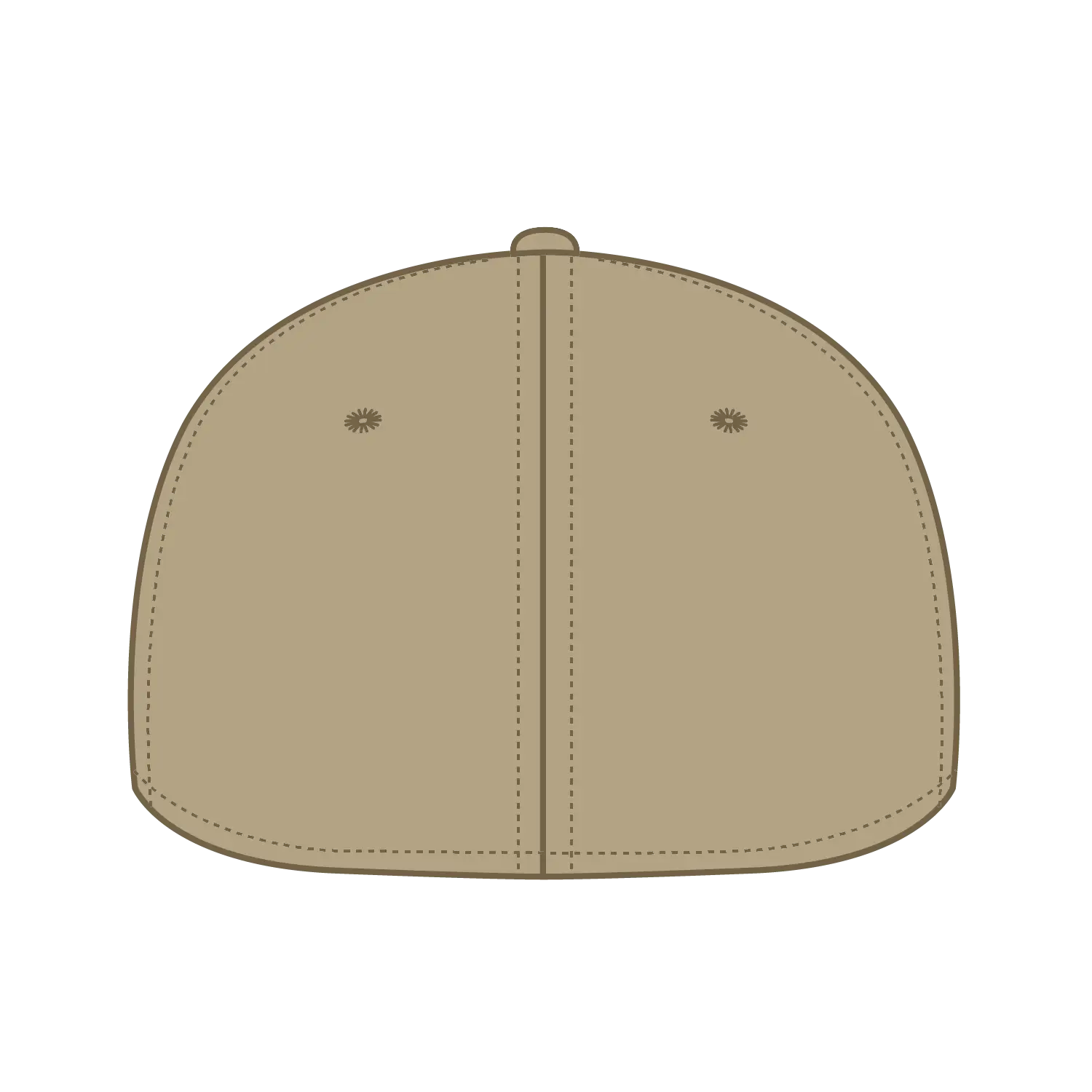 OTTO 123-969 ’OTTO Fit’ 6 Panel Mid Profile Flat Visor Baseball Cap - Khaki